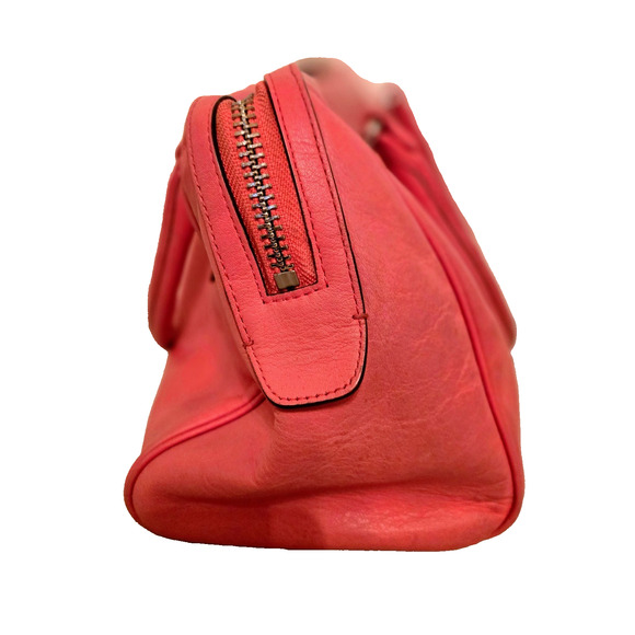 Coach 23574 LEGACY HALEY SATCHEL-Doctor LEATHER In Bright Coral & Silver - Picture 6 of 13